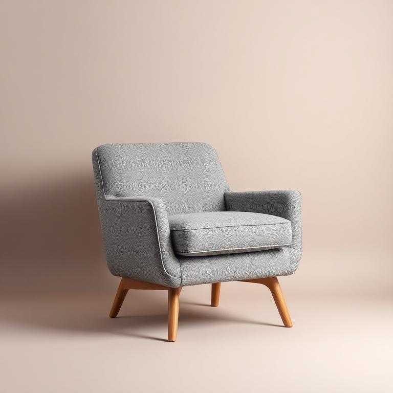 Linen Boucle Lounge Chair